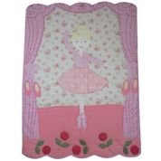 BABY GIRLS BALLERINA COT QUILT - 100% COTTON - PATCHWORK & EMBROIDERED