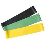 GJSHOP Loop Resistance Bands with Light, Medium, and Heavy Level for Men and Women for Gym Workouts, Stretching, Yoga, Home Fitness, Physical Therapy -Multicolor 12inch (Set of 3)