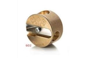 MOBIUS & RUPPERT Mobius + Ruppert (M+R) Brass Artists Pencil Sharpener - choose from 4 shapes! Made in Germany - finest in the world! (602 - Double Round)