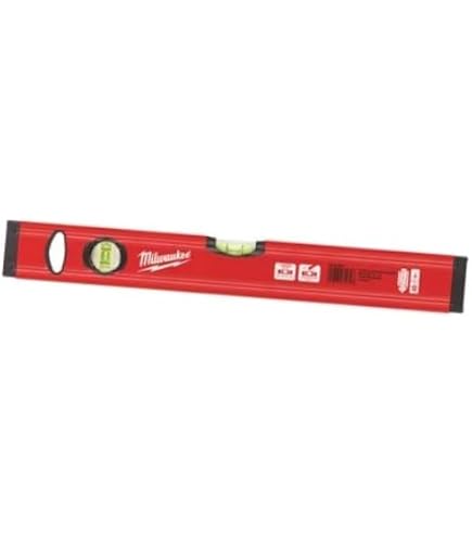 DEWEPRO Set 3 Livelle A Bolla In Alluminio Laccato Rosso, 40, 60 E 100 Cm, Precisione 0,5 Mm/m, Con Livelle In Vetro Acrilico