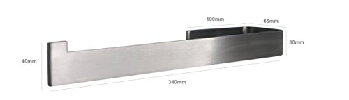 Handtuchstange Badezimmer Edelstahl Bad Wand oder Schrank Galeara 34cm Eckig Rechts 10 jahre Garantie - 3