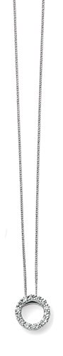 Elements Gold Damen-Kette9 k (375) Diamant 0.2 ct Klar Rundschliff 46 cm – GP948
