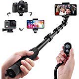 Arespark Selfie Palo, Profesional Ajustable Auto-Bloqueo telescópica Extensible Palo Mano Monopod Brazo Polo con Adaptador para trípode y Abrazadera de teléfono para el Smartphones Android iPhone