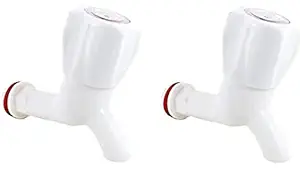 HPF PVC Plastic Bibcock/ Water Tap / Water Faucet for Kitchen, Bathroom, Wash Basins- (Standard Size-1/2