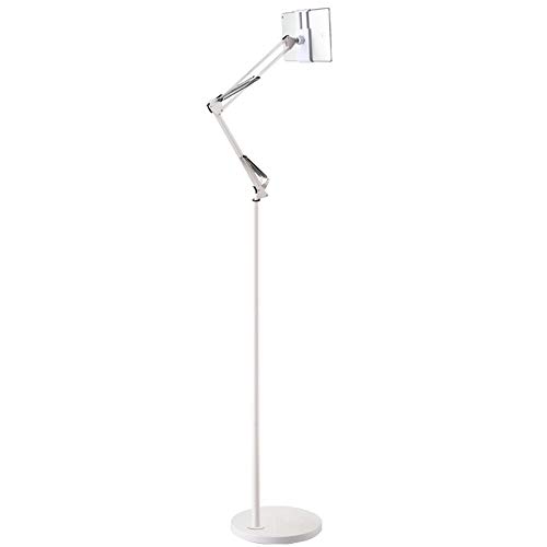 MechWares –360-Degree Adjustable Tablet Stand – E-Reader Rotating Floor Stand –Metal Ipad Holder- For 4.7"-10" Phone | Tablet in Bedroom | Kitchen | Living Room | Outdoor – 1 Pcs (175cm height, White)