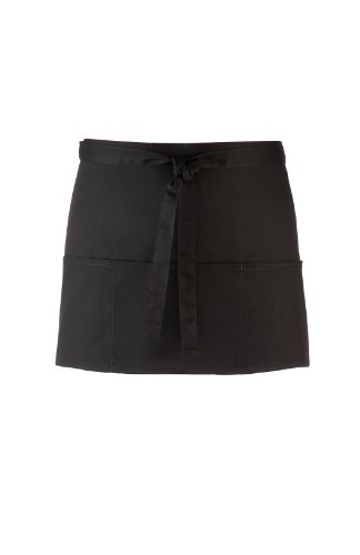 Kurze Kellnerschürze Schwarz 60 x 33 cm (B/H) mit 3 Taschen