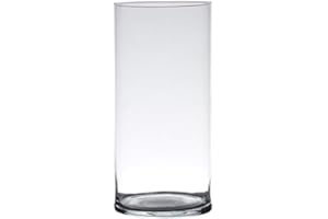 Dekoglas, Vase Zylinder H. 30cm D.12cm transparent rund Glas Hakbijl