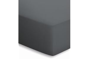 ‎SCHLAFGUT schlafgut Mako-Jersey Basic Spannbetttuch, Baumwolle, Titan, 200 x 150 cm