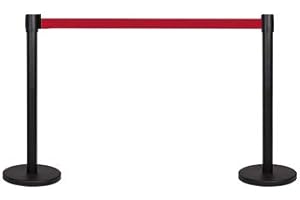 FlexiBarrier – Basic 300 – Sistema de guía para Personas – Longitud de la Correa 3 m – Correa de delimitación – Rojo – Lote de 2