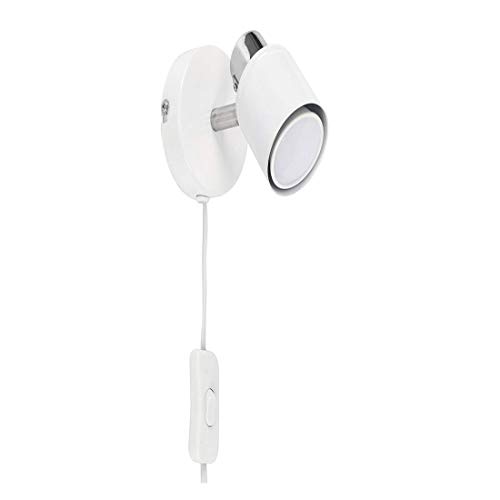 Preisvergleich Produktbild Deckenleuchteweißer Und Chrom-Einzelner Justierbarer Decken- / Wandscheinwerfer Mit Praktischem Stecker, Kabel Und Schalter