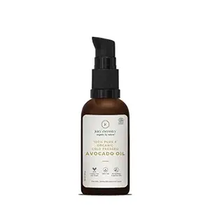 Juicy Chemistry Certified Organic Avocado Oil, 30ml, Cold Pressed Oil for Glowing Face and Healthy Shiny Hair Growth, Body Oil for Women and Men (Anti Fungal and Anti Bacterial)