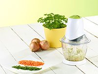 PEARL Elektrischer Mini-Zerkleinerer, 2 Klingen & Behälter, 300 W, 1,2 l - 7