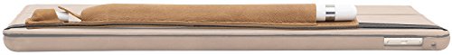 StilGut Pencil-Halter für Apple 12,9″ iPad Pro aus echtem Leder mit Lightning-Adapter-Fach. Stift-Halterung zur sicheren Aufbewahrung des Apple Pens, Cognac Vintage - 6