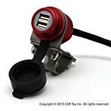 Cliff-Top® Aluminio 4.6 amperios de corriente USB Cargador universal - Kit de fuente de alimentación USB para GPS, navegación por satélite, y Smartphone, etc. (marrón)