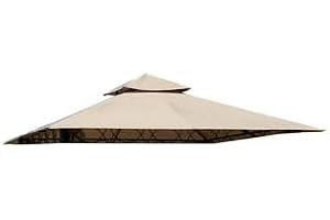 KOEM Toile de rechange Beige foncé pour Gazebo, polyester 180 g/m², avec AirVent (Eden 3 x 3 Beige)