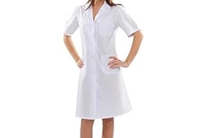 EGIDIO Camice da Lavoro Donna Mezza Manica 100% Cotone & 65% cotone - 35% poliestere – Traspirante e Resistente – Casacca Professionale per Pulizie Domestica Cameriera Operaia – Comoda e Pratica