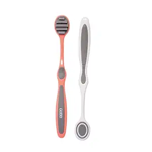GUBB T+ Tongue Scraper Cleaner For Men & Women Baby/Adults Pack of 2 (Pink & Blue) Rubber Scrubber