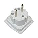 Produktbild iZKA - Travel Adapter (ROUND PIN) Konvertiert - EU Europa Europäische Großbritannien zum EU, Frankreich, Deutschland, Spanien, Europa Schuko 2 Pin. Konvertiert UK Stecker für Reisen nach: - Albanien Algerien Angola Argenita Österreich Azoren Bangladesch Belgien Bolivien Bosnien Brasilien Bulgarien