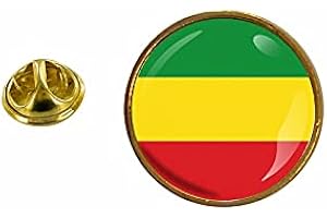 Akachafactory - Spilla con bandiera Rasta Reggae rotonda