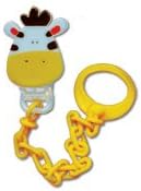 DUMMY SOOTHER COMFORTER CLIP &amp; CHAIN - ORANGE GIRAFFE - IDEAL FOR BABY AND PERFECT GIFT AT BABY SHOWER, CHRISTENING, FAMILY DAY