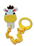 DUMMY SOOTHER COMFORTER CLIP & CHAIN - ORANGE GIRAFFE - IDEAL FOR BABY AND PERFECT GIFT AT BABY SHOWER, CHRISTENING, FAMILY DAY