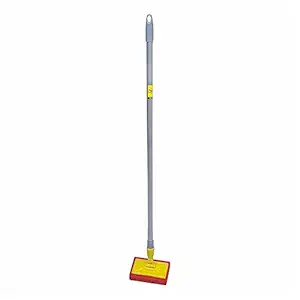 HIC Scrub PAD with Rod for Washing and Scrubbing Floor/Tile/Corner Cleaning Scrubber Brush (Long Handle) YI-275