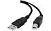 Produktbild 10er Pack, 10 Stück USB2.0 Slim Wire Anschlußkabel, USB Kabel, Extra Dünn, Stecker A auf Stecker B, schwarz, 0,5m lang, hochflexibel