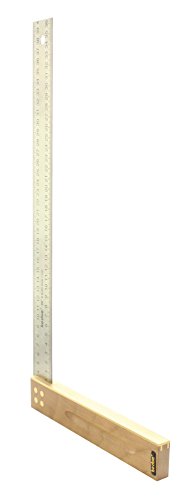 HEDUE - Escuadra de carpintero (Madera de nogal, 400 mm acero inoxidable Hojas 35 mm, 1 pieza, A140