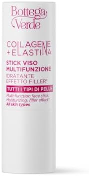 Bottega Verde - Stick Viso Multifunzione, Collagene + Elastina, 12 ml, Azione Idratante, Effetto Filler, per Tutti i Tipi di Pelle