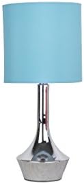 Tall Chrome Touch Lamp Lounge / Bedside Table Lights Lamps (Light Blue)