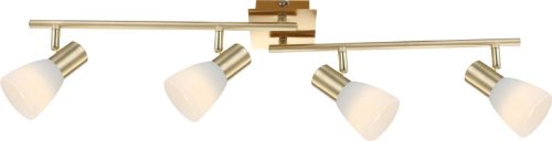 Preisvergleich Produktbild Elegante LED Strahler messing matt Glas gestreift 4W Globo 54538-4