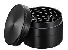 Snippy Aluminium 4 Layer fine herb Grinder 50mm Sharp Teeth Black