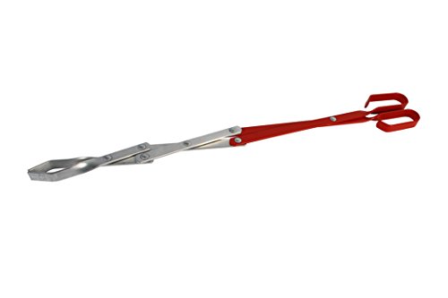 Original LK´s Grillzange Aluminium Scherengrillzange Länge 650 mm Farbe rot