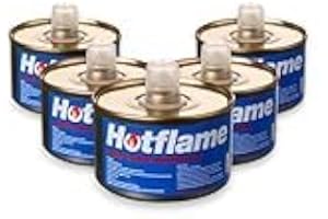 Chefline Set of 6-12 - 18-24 Chafing Fuel Cans - 6 Hour Burn, Non-Flammable Liquid Wick Fuel - Safe, Re-Lightable, Cool-Touch Cans for Bain Maries, Chafing Dishes, Buffets & Catering Events