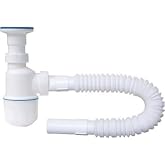 WUVERA K&ouml;r&uuml;kl&uuml; Tahliye Taslı Lavabo Evye Sifonu - Depolu Lavabo Evye Gider Borusu