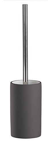KW "Pure" Porzellan gummiert, WC-Bürste und Bürstenhalter grau
