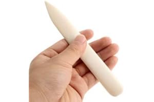 AIGGEND Herramienta de carpeta de hueso: artesanía de carpeta de hueso genuina Herramienta de artesanía de bricolaje for marcar pliegues plegables Bordes de cuero hechos a mano Herramienta de tarjeta de acaba