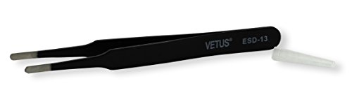 Scotle pinzetta ESD - 13 rivestimento antistatico 125 mm lunga appena arrotondata, RW - pze13