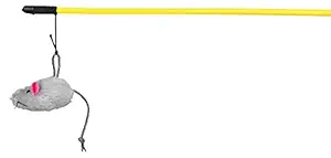 Trixie: - Playing Rod with Plush Mouse | an Interactive Teaser Toy for Cats, Encourages Cats Natural Hunting Instinct | Can be Dusted with Catnip for Long-Lasting Play Session ? 50 cm