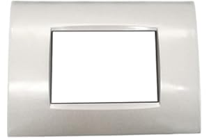 TOT ELECTRIC Placche compatibili con bticino living light AIR placca rigida filo muro quadra per supporti LN4703C (7 Posti, T3 - Silver Tech)