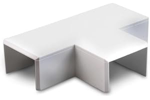 CEW COLCHESTER ELECTRICAL WHOLESALE LTD 16mm x 25mm PVC White Electrical Cable Cover Mini Trunking Conduit Wire Tidy Self Adhesive + Bends (1 x 16mm x 25mm Tee Piece Only)