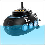 Radio in Form eines U-Boots für Dusche oder Pool, Farbe: Schwarz - 3