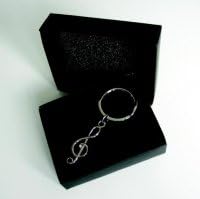 Quality Polished Stainless Steel Musical Treble Clef Keyring or Bag Charm by Orchid Design - The Ideal Gift For All Musicians Or Music Lovers (G009)