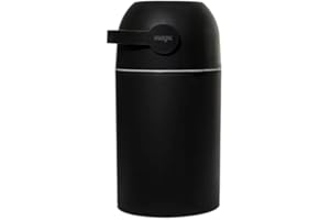 KEMMLIT Windeleimer geruchsdicht ohne Kassette mit Deckel und großes Fassungsvermögen für bis zu 25 Babywindeln inkl. Geruchsstop-System - Funktioniert mit herkömmlichen Tüten (Schwarz)