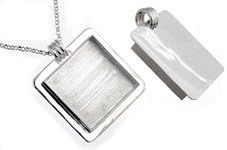 Bezel Handmade Pendant Square 32.5x6.5mm Silver Plated