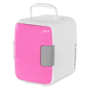 Compact Fridge Modern Profile Store Food Material: ABS Heating Mini Fridge Cooling Skincare for Drinks Breast Milk Snacks(Pink)