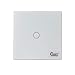 Produktbild QIMU Z-Wave Plus Touch Panel Wandleuchte Schalter Touch Familienintelligenz Glas lichtschalter Arbeit Kompatibel mit 300er und 500er Serie -1 Gang für Lichtsteuerung