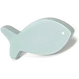 Bouton de meuble poisson bleu en bois peint