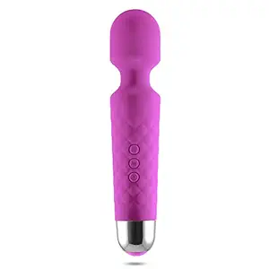 Pravyta Handheld Cordless Personal Body Massager for Women & Men - Waterproof & Portable Vibrate Wand With Extra-Long [20 pattern x 8 speeds] Water Resistant - Extra Long Flexible Neck (Black)