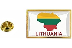 AKACHAFACTORY Akkachafactory - Spilla con bandiera del Paese Cartolina LT Lituania